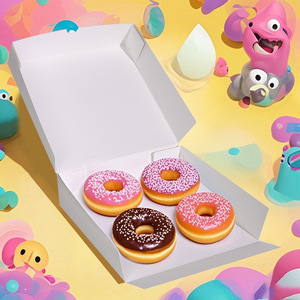 Scatole personalizzate carine da forno con stampa Logo di imballaggi in cartone per ciambelle trattano scatole <span class=keywords><strong>dolci</strong></span> Gourmet artigianali - Product Image 1