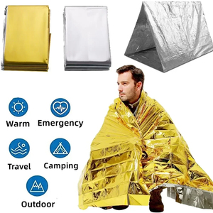 <span class=keywords><strong>Manta</strong></span> de Emergencia Impermeable y Ligera para Camping, <span class=keywords><strong>Manta</strong></span> de Rescate Térmica de Emergencia, Poncho Térmico - Product Image 2