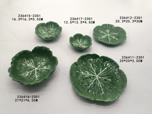 DSX <span class=keywords><strong>Assiette</strong></span> à salade en céramique peinte à la main motif <span class=keywords><strong>feuille</strong></span> <span class=keywords><strong>de</strong></span> chou en relief bol personnalisé - Product Image 6