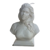 Vente en gros de sculptures de bustes en marbre 3D réalistes sculptées à la main, figurines personnalisées de Marie, Zeus, Saint Patrick pour la décoration de la maison