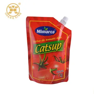 Óleo De Molho Reutilizável Stand Up Spout Pouch Maionese Catsup Embalagem Saco Bebida Bolsa Com Bocal De Canto