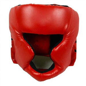 Protège-tête de boxe en cuir PU bleu respirant avec protection des oreilles et aérations pour adultes unisexes, pour l'entraînement sportif - Product Image 1