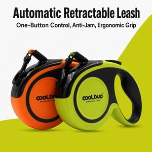 cool buo Retractable <b>Dog</b> <b>Leash</b> Heavy-Duty <b>Leash</b> Anti-Slip Rubberized Handle One-Handed Brake Strong Nylon Webbing Tangle-Free - Product Image 3
