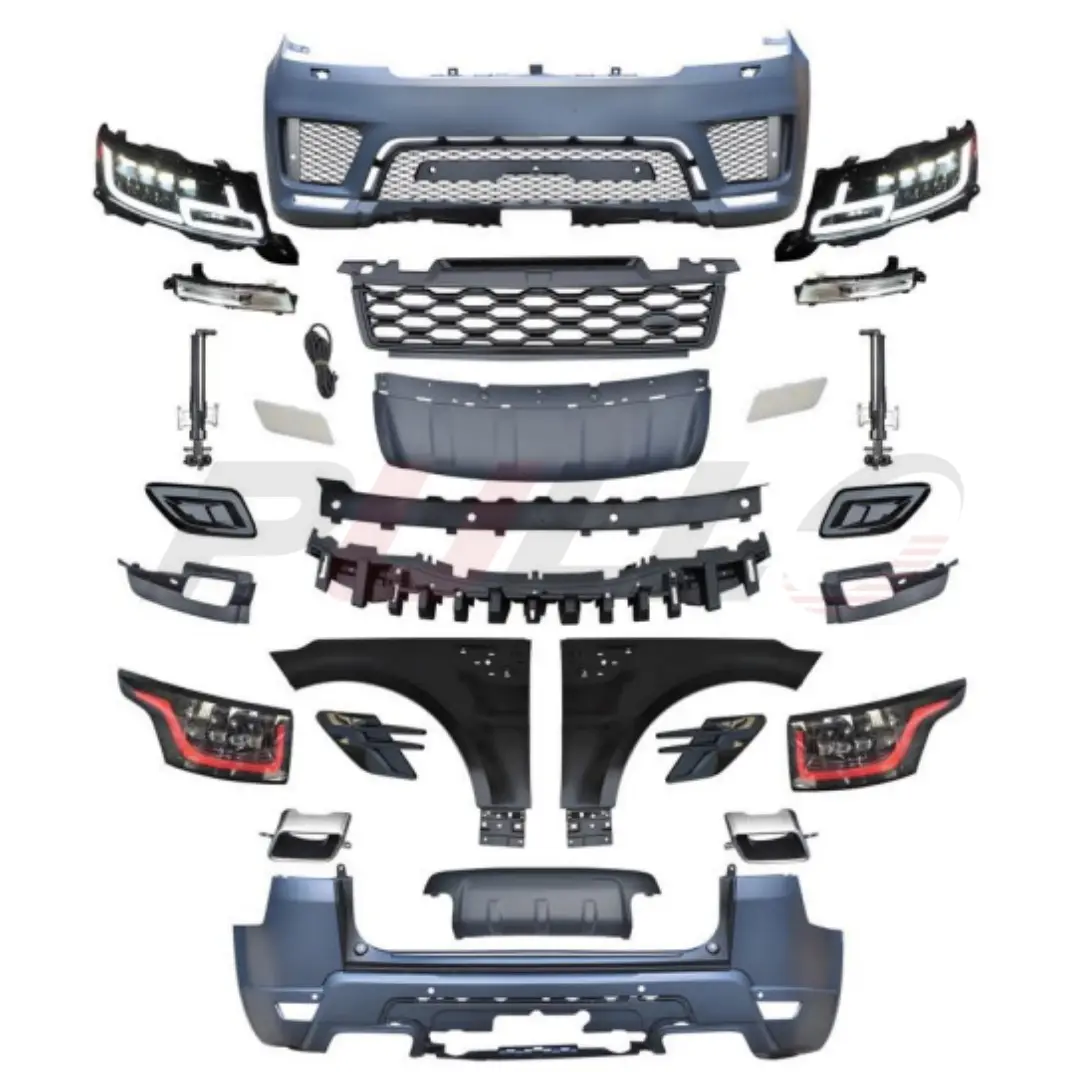 Convient pour Range Rover Sport 2013-2017 modifié à 2018-2020 modèle OEM avec pare-chocs avant et arrière et feux auto de calandre