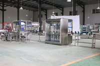 Machine de remplissage et de bouchage automatique à 3 têtes servo-guidées pour bidons/jerricans en plastique HDPE de 1L et 5L