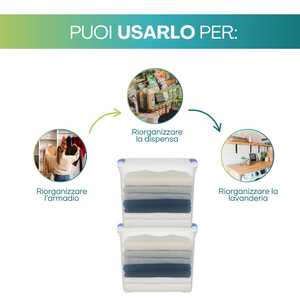 Contenitori di plastica trasparenti da 65 litri con coperchio e chiusure a scatto per organizzare vestiti e articoli per la casa - Product Image 4
