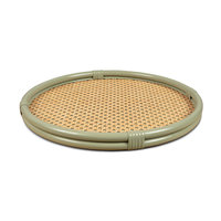 Vente en gros de plateaux de service en rotin rond fait main Vintage boho, plateaux de rangement pour la décoration de la maison, taille personnalisée