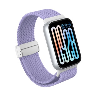 Para <span class=keywords><strong>Xiaomi</strong></span> <span class=keywords><strong>Mi</strong></span> Band 9 Pro Correa Compatible con Nylon Trenzado Hebilla Magnética Pulsera para Redmi Watch 5 Correa Reloj Inteligente Bandas-Rojo - Product Image 5