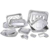 ZB33 140ml OEM Contenant alimentaire jetable personnalisé en aluminium argenté, plat de cuisson carré, plat ovale en plastique