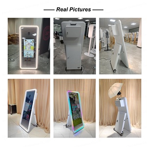 62 "gương Photo Booth với bánh xe 32" LCD màn hình cảm ứng Photo Booth máy nhôm Made Selfie photobooth Shell cho Đảng - Product Image 3