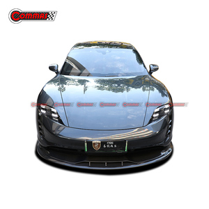Kit carrosserie en fibre de carbone sèche de haute qualité style MR pour Porsche Taycan : Lame avant, jupes latérales, aérations avant, diffuseur arrière - Product Image 2
