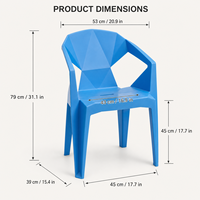 Fauteuil empilable en plastique moderne avec accoudoirs en PP pour restaurant, café, école et événements