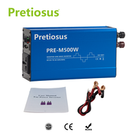 Pretiosus onduleur 500W convertisseur onduleur modifié onduleur à onde sinusoïdale onduleur DC12v à AC120v 60Hz avec ventilateur intelligent USB