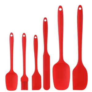 6 Pieces <b>Silicone</b> Kitchen Utensils <b>Baking</b> Accessories Cream Butter Cake Scraper Pastry Spatula Kitchen Cooking Utensils Set - Product Image 1