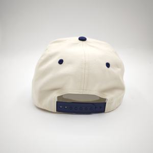 Casquette de baseball unisexe de haute qualité, personnalisée, à 5 panneaux, bicolore, en tissu Oxford, avec broderie à pois et fermeture réglable - Product Image 6