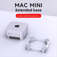 Support de bureau pour Mac Mini, accessoire pour ordinateur hôte, boîtier de protection en alliage d'aluminium, support de refroidissement pour mini-ordinateur