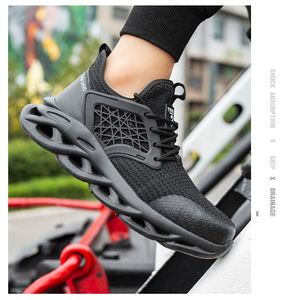 รองเท้าทำงานผู้ชายแบบสานระบายอากาศสำหรับฤดูร้อน รองเท้าผ้าใบกันลื่น - Product Image 4