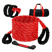 Cordon de remorquage élastique tout-terrain, sangle cinétique de récupération robuste en nylon, câble de remorquage tout-terrain pour le sauvetage d'urgence des véhicules