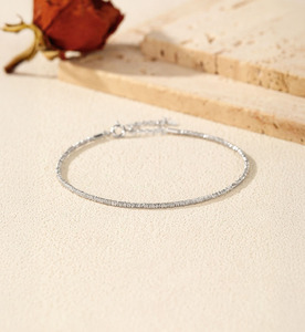 S925 silver Minimalist Chain <b>Bracelet</b> For Everyday Wear Unisex Jewelry Sparkle <b>Ball</b> Chain Sterling Silver Adjustable <b>Bracelet</b> - Product Image 5