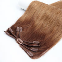 Extensions de cheveux brésiliens vierges Remy les plus vendues en gros, lisses, à clipser, avec mèches, extensions de cheveux humains de haute qualité