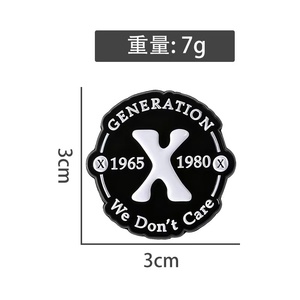 Divertido Gen <span class=keywords><strong>X</strong></span> Fruit Badge Esmalte Pins 1965-1980 No nos importan Broches de metal Bolsa Solapa Humor Joyería Regalo - Product Image 5