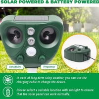 Répulsif solaire ultrasonique multifonctionnel pour animaux avec capteur infrarouge - Dispositif intelligent et écologique pour le contrôle des rats, des chats, des chiens, des oiseaux et des cerfs