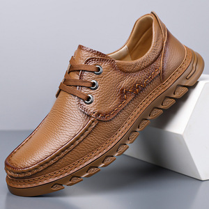 Zapatos Casuales de Cuero para Hombre, Último Modelo 2026, Cuero Genuino, Transpirables, con Cordones, Cosidos a Mano, para Uso Diario - Product Image 1
