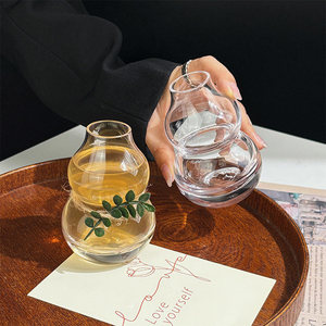 <span class=keywords><strong>Verre</strong></span> créatif en forme de <span class=keywords><strong>gourde</strong></span> pour vin, infusions de fruits à froid, cocktails ; Tasse transparente portable pour portionnement - Product Image 5