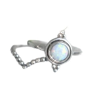 <b>Opal</b> <b>Ring</b> 925 Sterling <b>Silver</b> Geometric Design Everyday Wear Jewelry - Product Image 5