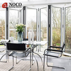 Extérieur patio gris <span class=keywords><strong>anthracite</strong></span> à noyau chaud en aluminium 12 pieds Vistafold portes coulissantes pliantes/pliantes en verre externes - Product Image 2