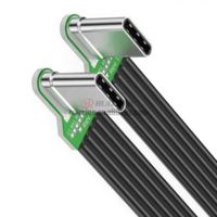 Cable USB C a USB C Flexible Plano en Ángulo Izquierdo/Derecho para Teléfonos con Cámara, Transferencia de Datos Rápida de 60 W y 480 Mbps