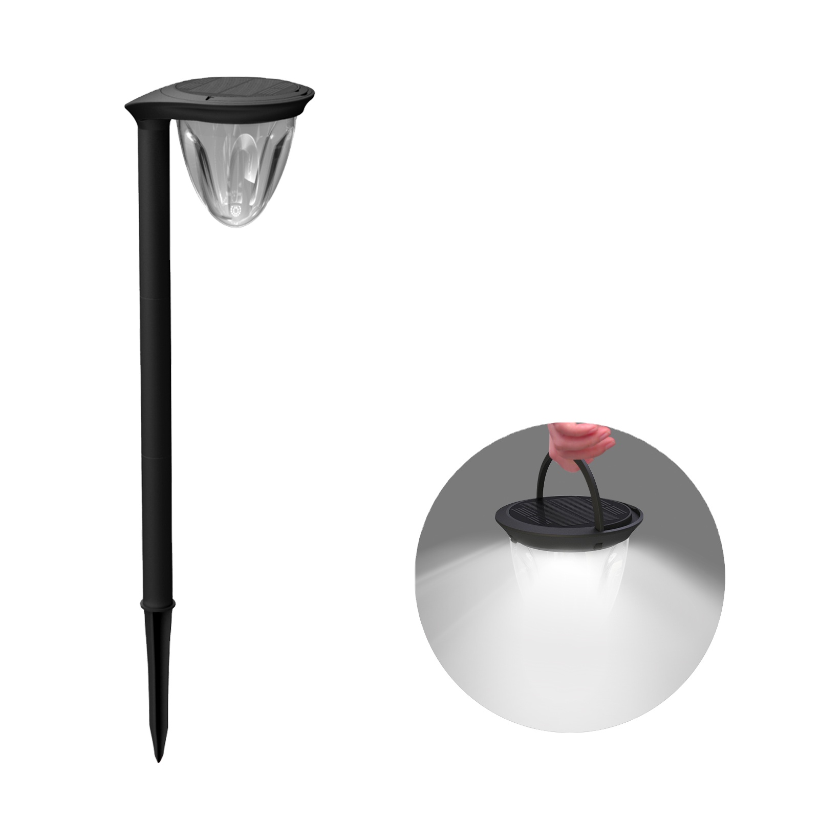 2pcs IP65 LED Solar Outdoor Path Lights Waterproof Garden Lawn Landscape Decoration Lighting for Courtyard Sidewalk Patio Yard