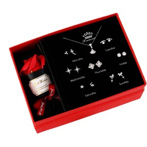 Women's Sterling Silver Jewelry Set With Rose Gift <b>Box</b> <b>For</b> Valentine's Day Birthday Holiday <b>Present</b> - Product Image 5