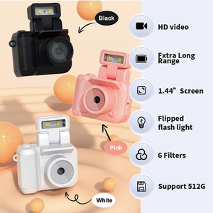 Máy ảnh kỹ thuật số Mini với màn hình 1.44 inch lật Flash 1080P Full HD cho trẻ em Tuổi Teen Máy ghi âm cầm tay - Product Image 2