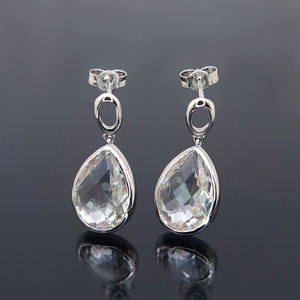 XZY Designer Ear Rings <strong>Pear</strong> Shape Natrual Rhinestone Simple Classical <strong>Pins</strong> 925 Sterling Silver Luxury Women Earrings - Product Image 4