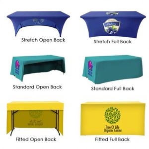 Mantel Rectangular de Spandex con Impresión de Logotipo Empresarial, Cubierta Elástica Ajustable para Eventos Empresariales y Publicidad - Product Image 4