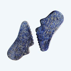 Ensemble de Gua Sha en sodalite naturelle, rouleau de massage facial et corporel, pierre de jade pour massage - Product Image 6