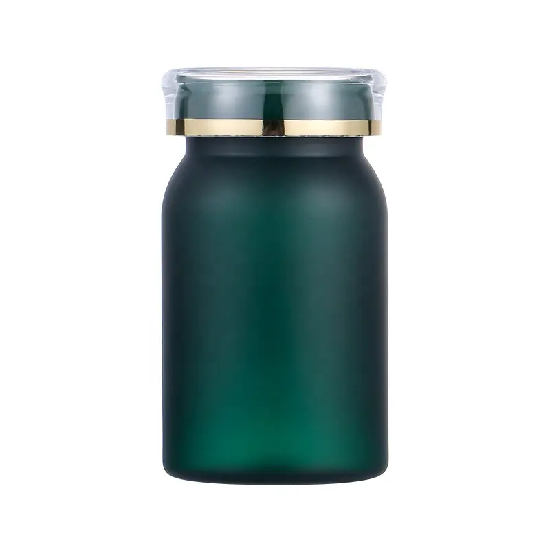 IN STOCK Plastic Pills Bottle Dark Green Semi-Transparent Empty Seal Bottles Solid Powder Medicine Pill Capsule Vial Container