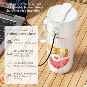 เครื่องปั่นน้ำผลไม้แบบพกพาขนาดเล็กไร้สาย ชาร์จผ่าน USB พร้อมฟังก์ชั่นทำความสะอาดตัวเองและปั่นย้อนกลับ ใช้งานกลางแจ้ง รถยนต์ และรถบ้าน - Product Image 2