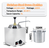 Distributeur de sauces, chocolat, beurre et fromage électrique commercial en acier inoxydable de 2,3 L pour comptoir