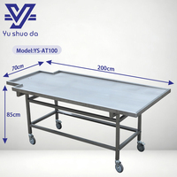 Vente chaude Équipement d'autopsie hospitalier Chariots de morgue personnalisables en acier inoxydable 304 avec une capacité de charge de 150 kg pour les funérailles