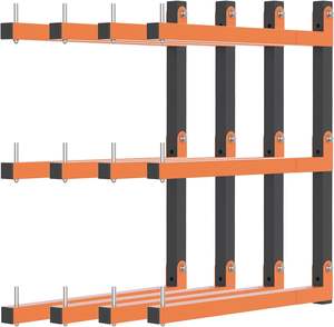 Étagère murale robuste en métal et bois avec système à 3 niveaux pour garage, atelier, intérieur et extérieur - Product Image 1