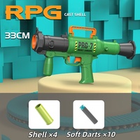 Vente flash - Pistolet à balles molles RPG à éjection manuelle, lanceur de fléchettes en mousse plastique, jouet de tir réaliste, jeu de plein air, cadeau pour garçons de 5 à 7 ans