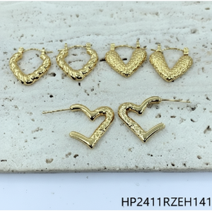 Orecchini pendenti alla moda placcati in oro 3 paia Per carta alla moda design Value Pack Per Look quotidiano o festa - Product Image 1