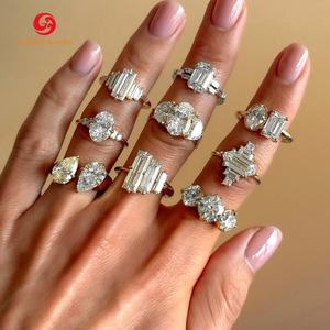 10k 14k <span class=keywords><strong>18k</strong></span> oro massiccio vero Vvs GRA certificato Moissanite diamante Toi Et Moi anello di fidanzamento anello di Moissanite - Product Image 2