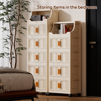 Armoire pliable en plastique PP rectangulaire pour vêtements et chaussures - Boîte de rangement pour vêtements d'enfants - Armoire portable