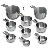Ensemble de tasses à mesurer écologiques en acier inoxydable, outils de mesure de précision de qualité alimentaire, compatibles lave-vaisselle, pour la pâtisserie, la cuisine et le café