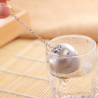 Infuseur à thé en acier inoxydable avec chaîne et crochet, filtre à thé en vrac, 2 tailles, réutilisable, vente en gros OEM