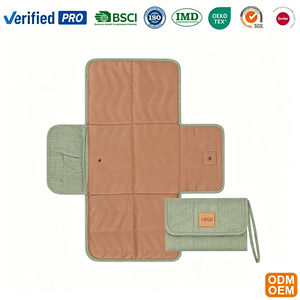 Portable Custom Linen Travel Baby <strong>Changing</strong> <strong>Mat</strong> Waterproof Foldable Lightweight Diaper <strong>Changing</strong> <strong>Mat</strong> Clutch <strong>Bag</strong> - Product Image 1