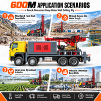 Livraison Gratuite Foreuse de Camion 600M, Équipement de Forage de Puits Profond, Machine de Forage d'Eau avec Compresseur d'Air
